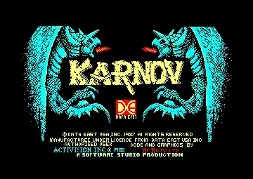Karnov (UK) (1988) screen shot title